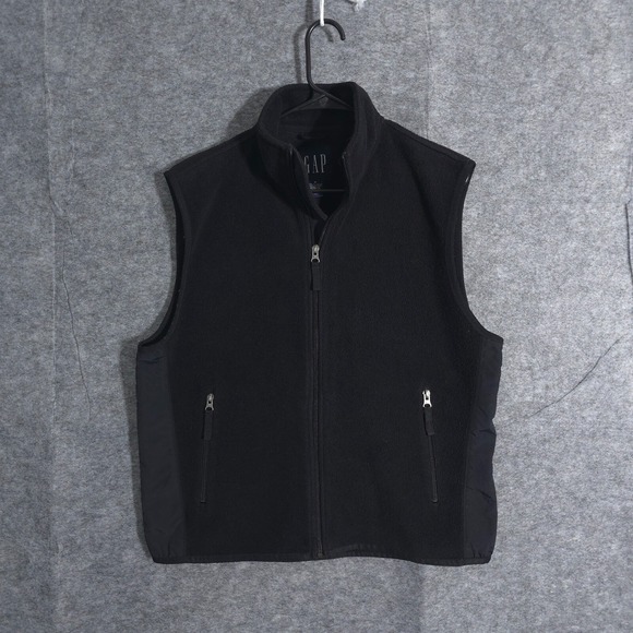 GAP Other - Gap X Soft Fleece Full Zip Vest Sleeveless Jacket Mens Size M Mock Neck Black